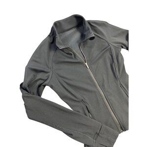 Lululemon Womens Black Full-Zip Jacket Lightweight Stretch Fabric No size tag.
